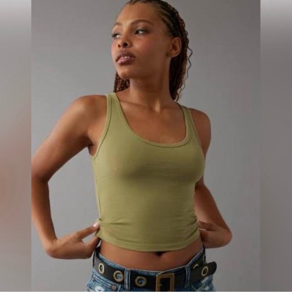 American Eagle Backless Tank Top, Olive Green S